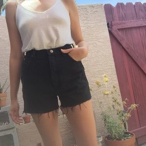 Vintage Wrangler Black Denim Shorts Festival